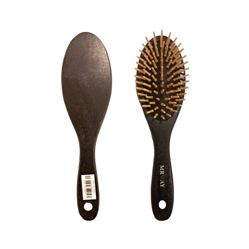 Marwai Small Wooden Detangling Hairbrush Flexible Bristles All Hair Types