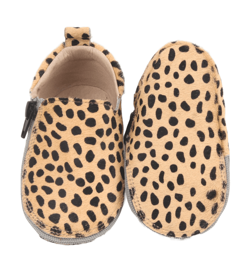 Rose et Chocolat Zipper Baby Shoes Soft Leather Soles Leopard 18-19, 0-6 Months
