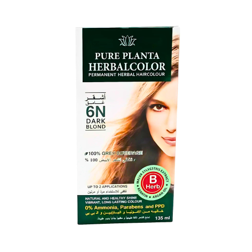 Pure plant Ammonia-Free Hair Dye, Dark Blonde 6N, 135ml