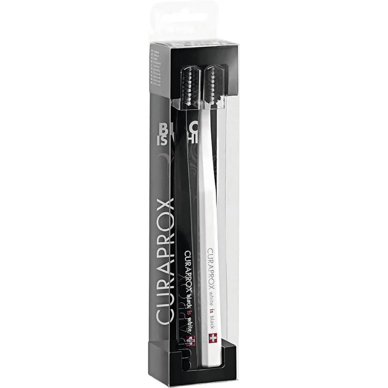 Curaprox Black Is White Toothbrush Duo Pack, Ultrasoft Curen Filaments, Black and White