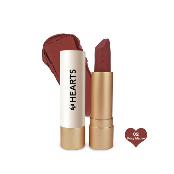 Hearts Cream Lipstick Creamy Rich Pigment Rosy Mauve 02