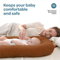 Moon Baby Lounger, Plush Brown Resting and Tummy Time Support, 85 x 45 cm, 0 to 3 Months