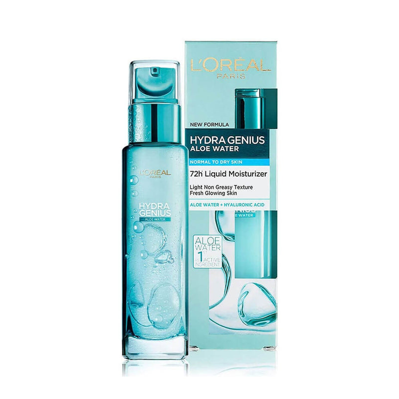 L'Oreal Paris Hydra Genius Aloe Water Gel Moisturizer Hyaluronic Acid Normal to Dry Skin 70 ml