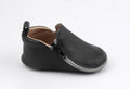 Rose et Chocolat Zipper Baby Shoes Rubber Soles Black