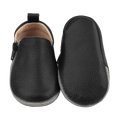 Rose et Chocolat Zipper Baby Shoes Rubber Soles Black