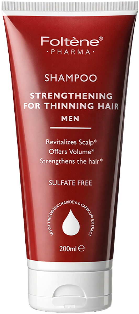 Foltene Pharma Shampoo for Thinning Hair for Men, Liquid, Tricosaccaride and Capsicum Extract, 200 ml