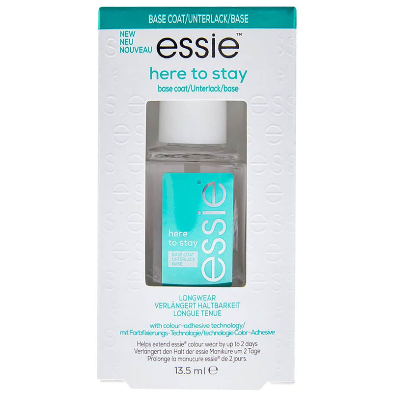 Essie Here To Stay Base Coat Clear Nail Polish, Colour-Adhesive Technology