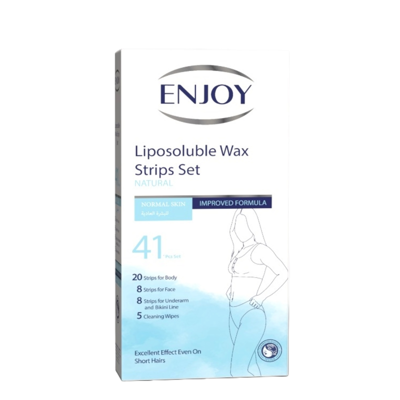 Enjoy Hair Removal Wax Strips Normal Skin Body Face Underarms 41 Pieces