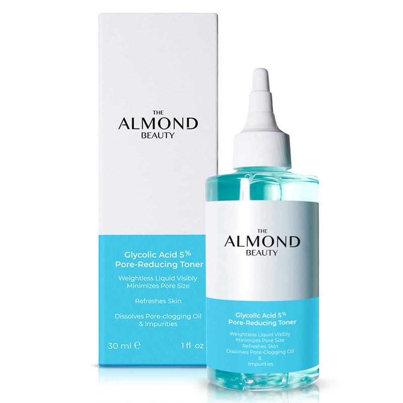 Almond Beauty Glycolic Acid Toner Liquid AHA 5% with Ceramides for Oily Skin 200 ml