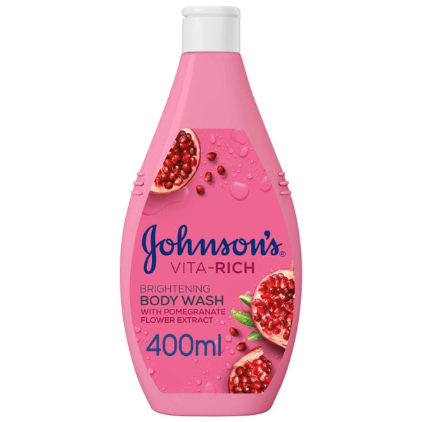 Johnson's Vita-Rich Pomegranate Body Wash, Glycerin Moisturizing Formula, 400 ml