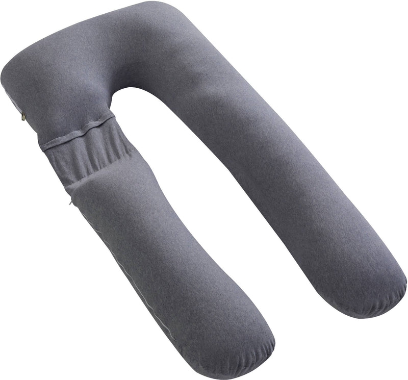 Moon Organic U-Shaped Maternity Pillow Detachable Back Support Grey