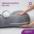 Moon Organic U-Shaped Maternity Pillow Detachable Back Support Grey