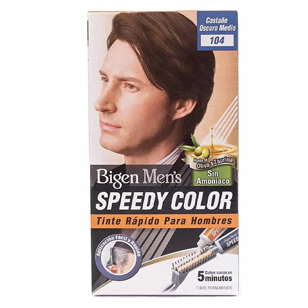Bigen Men's Speedy Hair Color Cream with Applicator Comb, Glycine, Olive Oil and Pullulan