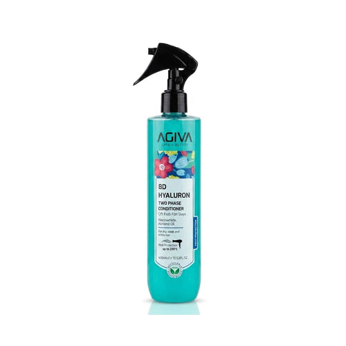 Agiva 8D Hyaluron Heat Protectant Two-Phase Spray with Niacinamide and Almond Oil 400ml
