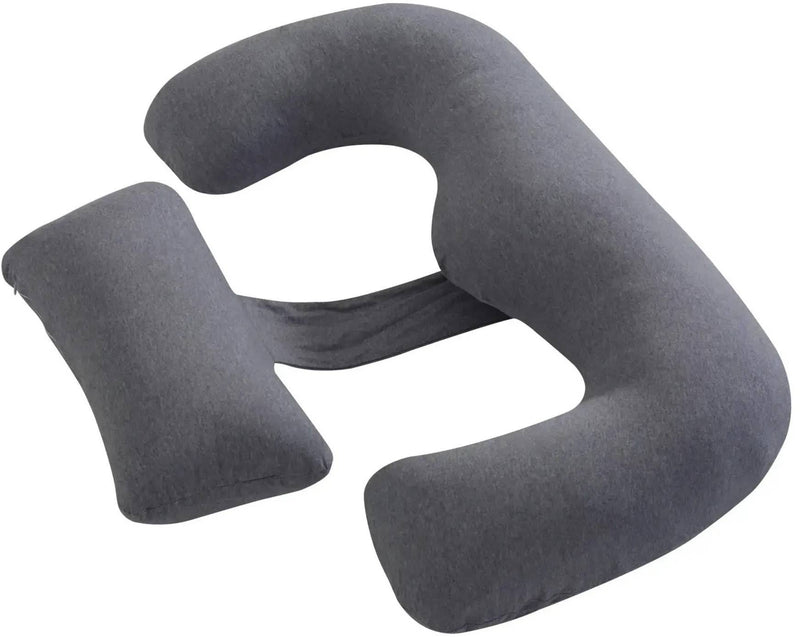 Moon Organic Multi-Position Maternity Pillow with Detachable Back Support, Grey