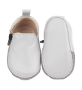 Rose et Chocolat Baby Zipper Shoes Soft Leather Soles Grey