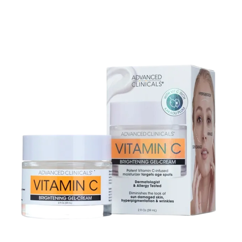 Advanced Clinicals Vitamin C Brightening Gel Cream Lightweight Hydrating Formula 59ml