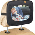 Moon Baby Back Seat Mirror, Wide-Angle Convex, 360-Degree Adjustable, Black Twill