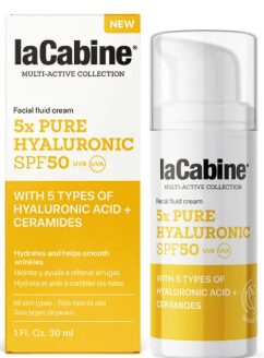 La Cabine Pure Hyaluronic Facial Sun Cream SPF50, 5 Hyaluronic Acids, 30ml