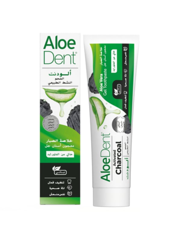 Alodent Charcoal Gel Toothpaste Aloe Vera Fluoride-Free 100ml
