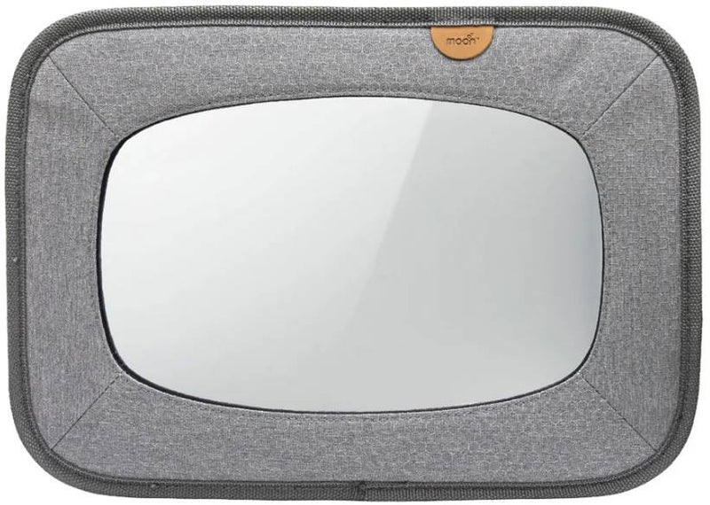 Moon Baby Back Seat Mirror, Wide-Angle Convex, 360-Degree Adjustable, Grey