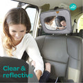 Moon Baby Back Seat Mirror, Wide-Angle Convex, 360-Degree Adjustable, Grey
