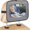 Moon Baby Back Seat Mirror, Wide-Angle Convex, 360-Degree Adjustable, Grey