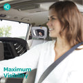 Moon Baby Back Seat Mirror, Wide-Angle Convex, 360-Degree Adjustable, Grey