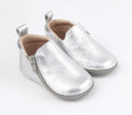 Rose et Chocolat Rczs 04 Zipper Shoes Rubber Soles Silver 24-25 18-24 Months