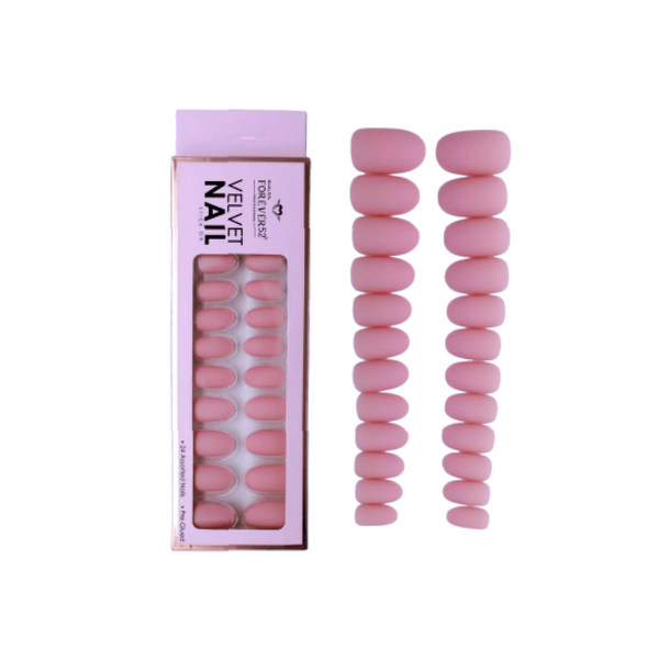 Forever 52 Velvet Artificial Nails Matte Velvet Effect Self-Adhesive 24 Pack KFN002