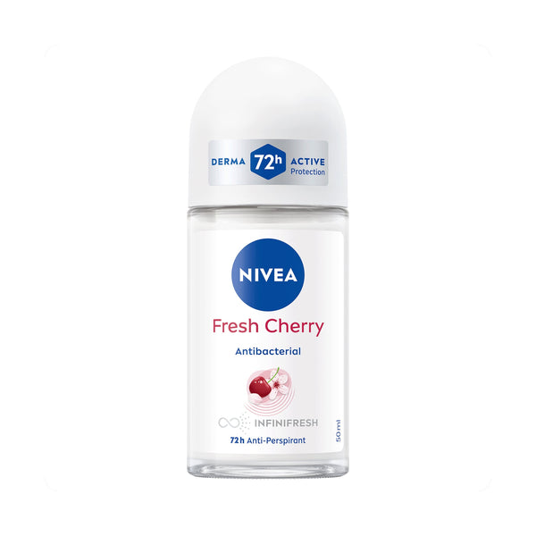 NIVEA Fresh Cherry Roll-On Deodorant Alcohol-Free Cherry Fragrance