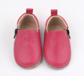 Rose et Chocolat Zipper Baby Shoes Leather Rubber Soles Fuchsia Size 22-23, 12-18 Months
