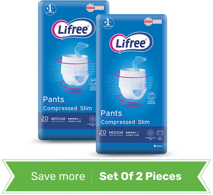 Lifree Adult Diaper Culotte Medium Pull-Up Incontinence Protection 40 Pieces