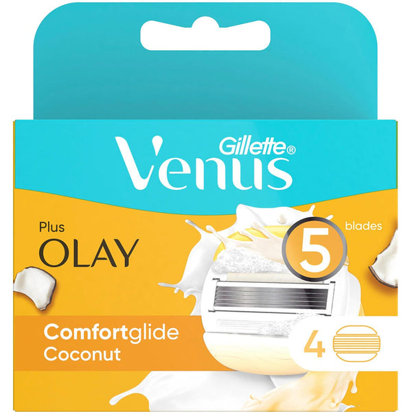 Gillette Venus & Olay Razor Blade Refills, 5-Blade Moisture Bars, 4 Count