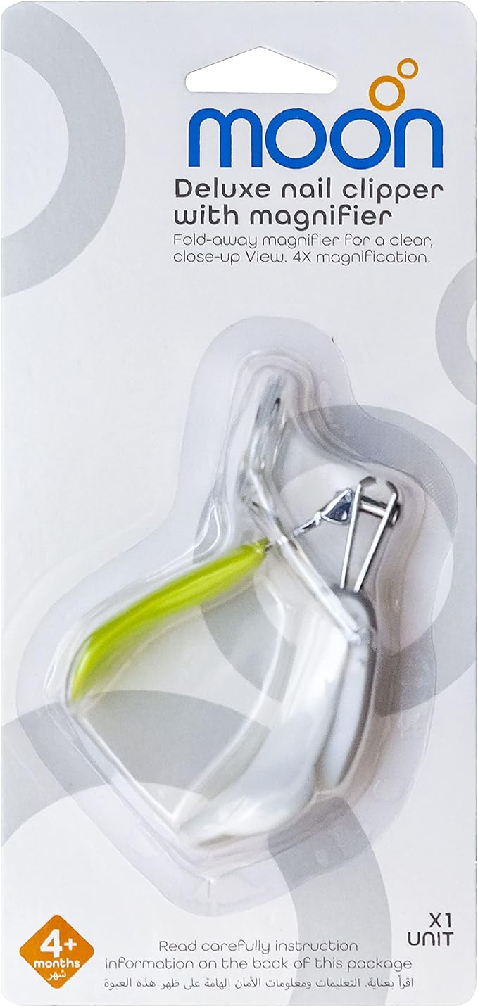 Moon Deluxe Baby Nail Clipper with Magnifier, Wide Handle, 1 Piece