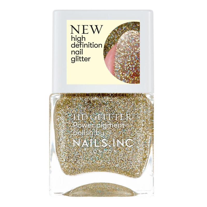 Nails Inc Always Electric HD Glitter Gold Nail Polish