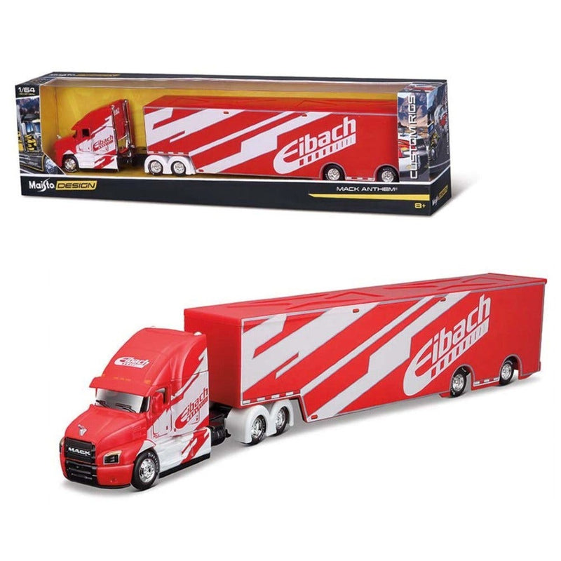 Maisto 1:64 Design Custom Hauler Mack Anthem Eibach Red 12418EI