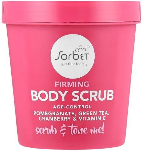 Sorbet Firming Body Scrub Exfoliating Cleanser with Vitamin E, Pomegranate, Green Tea & Cranberry, 250 ml