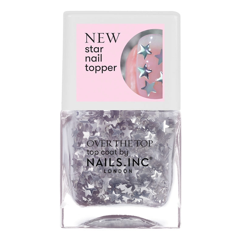 Nails.INC Showstop Spitalfields Silver Star Confetti Top Coat Nail Polish