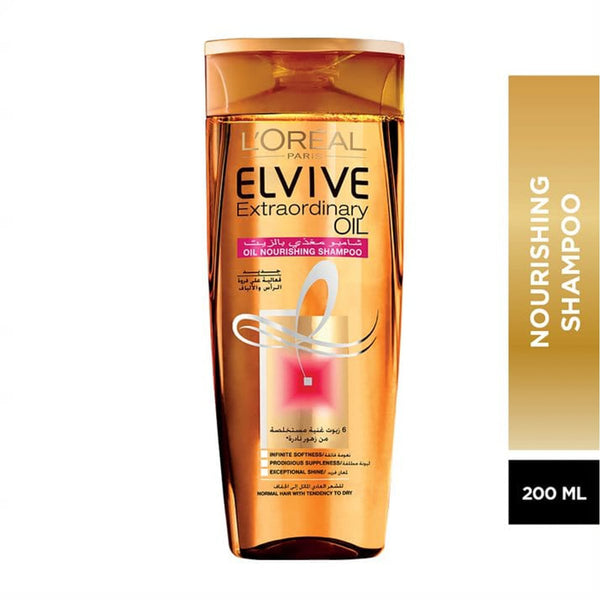 L'Oreal Paris Elvive Extraordinary Oil Shampoo, Lightweight Formula, 6 Flower Extracts, Normal to Dry Hair, 200ml