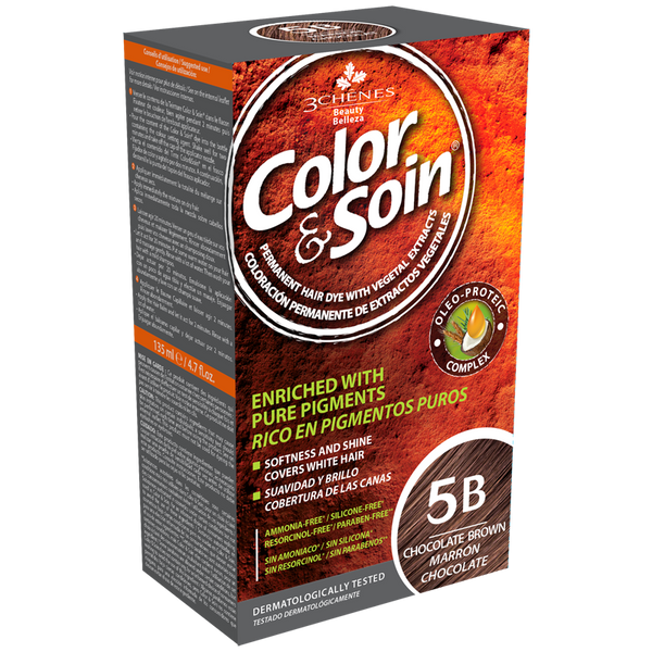 Color & Soin Permanent Hair Color Cream Ammonia-Free Chocolate Brown 5B 135 ml