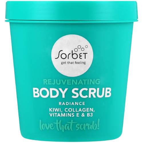 Sorbet Rejuvenating Body Scrub Kiwi Collagen Vitamins E & B3 250 ml