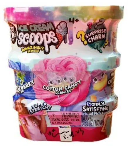 WeCool Compound Kings Moldable Slime with Ice Cream Scoop Molds, 3 Stack