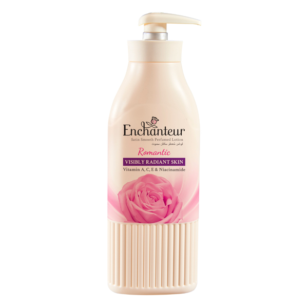 Enchanteur Romantic Satin Smooth Perfumed Hand and Body Lotion Niacinamide Bulgarian Roses and White Jasmine 500 ml