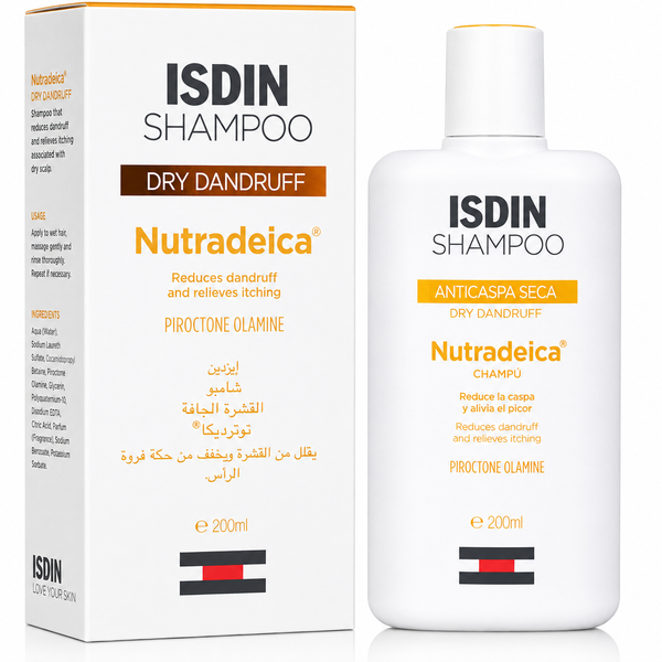 ISDIN Nutradeica Shampoo for Dry Scalp Dandruff, Moisturizing Formula