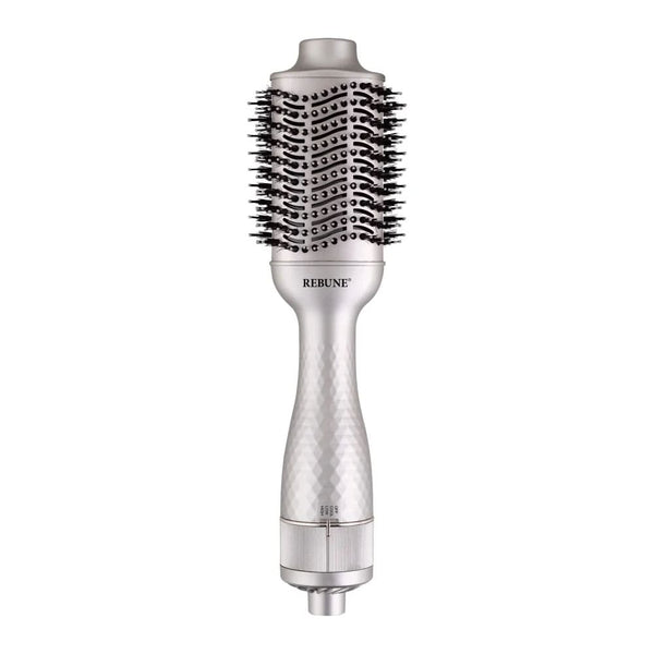 Rebune RE-2126 Professional Hair Styler 1300W Tourmaline Ceramic Oval Brush Silver
