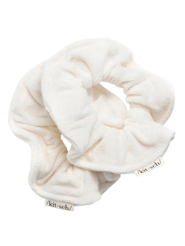 Kitsch Microfiber Hair Ties for Wet Hair, 2 Pieces, White