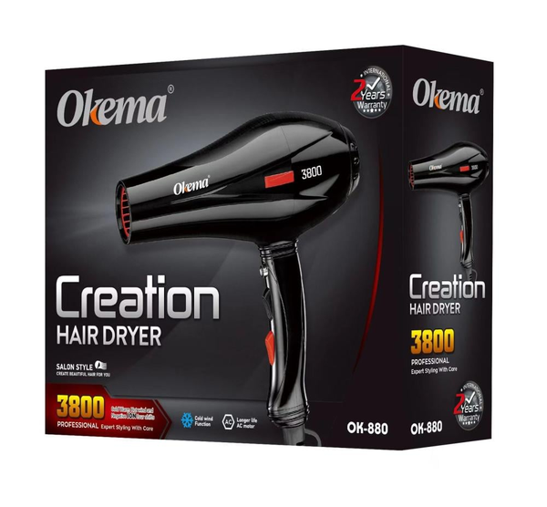 Okema Creation Hair Dryer OK 880 3800W Cool Air Function