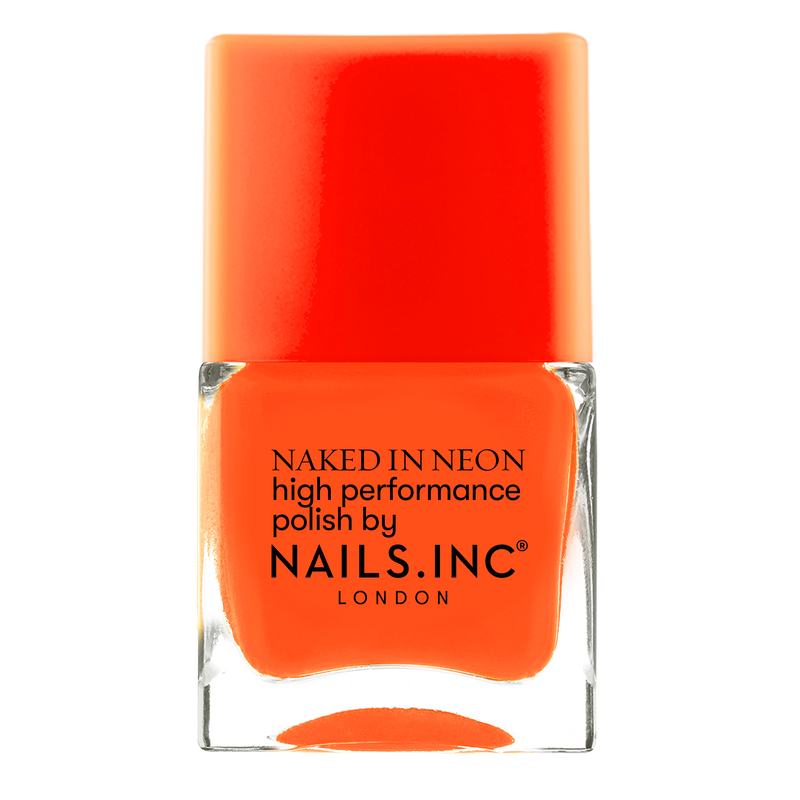 Nails Inc Walker's Court Neon Orange Nail Polish Wide Brush