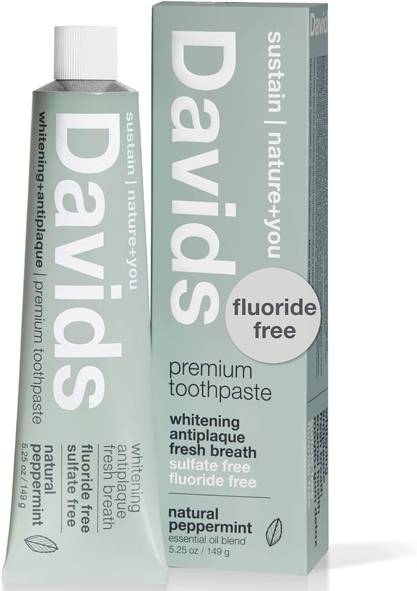 Davids Premium Peppermint Toothpaste Fluoride-Free SLS-Free 149 g
